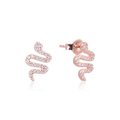 Snake chips earring - Pink