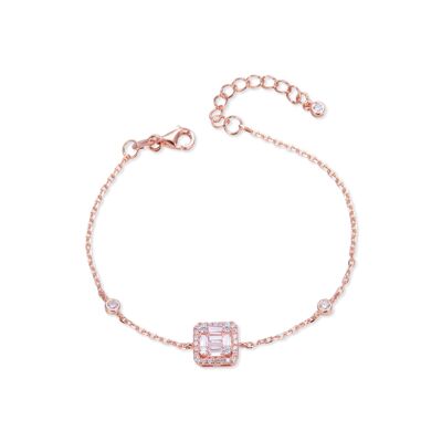 Bracelet carrée illusion - Rose