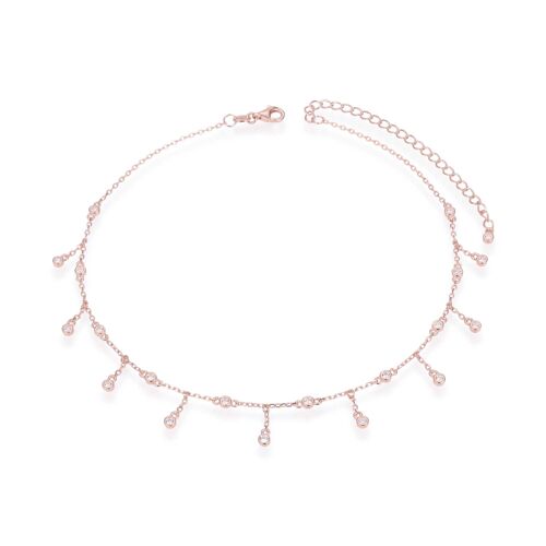 Choker pampilles S - Rose