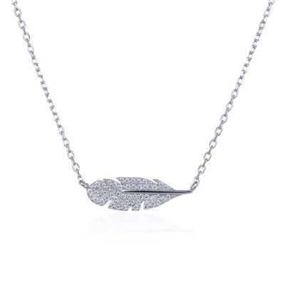 Feather necklace - White