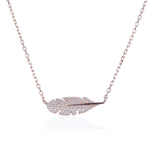 Collier plume - Rose