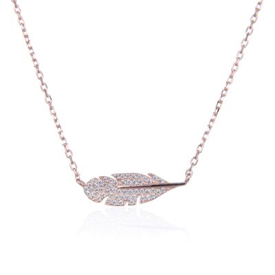 Feather necklace - Pink
