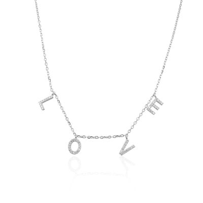 Collier LOVE - Blanc - Mod1