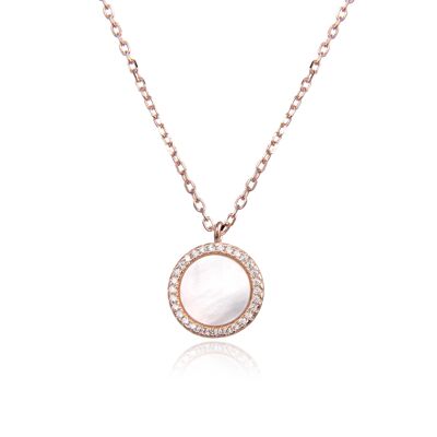 Mother-of-pearl necklace S - Pink