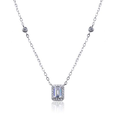 Rectangular necklace - White