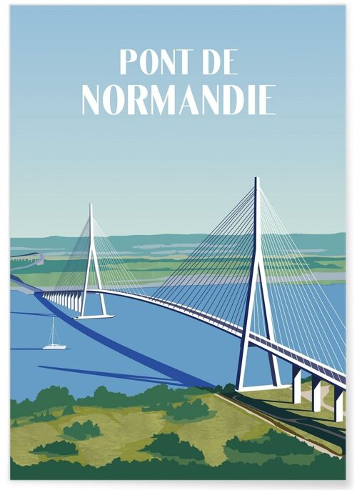 Affiche illustration du Pont de Normandie