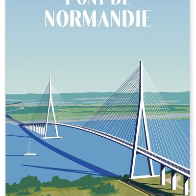 Illustratives Poster der Normandie-Brücke