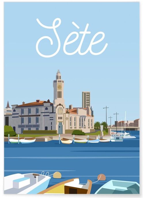 Affiche illustration de la ville de Sète