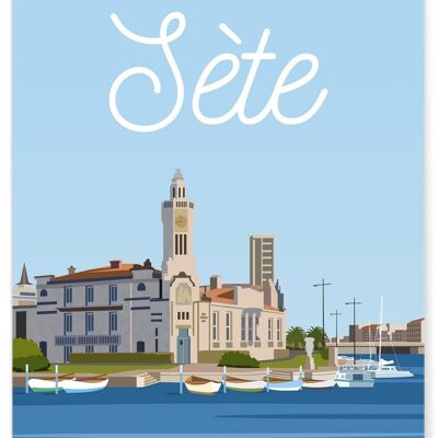Affiche illustration de la ville de Sète