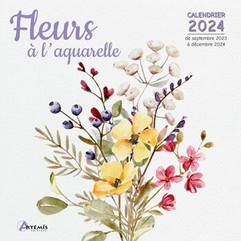 Calendrier 2024 Dessin fleur aquarelle (ls) 2