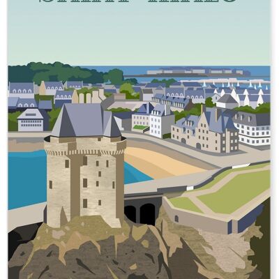 Affiche illustration de la ville de Saint-Malo - 2