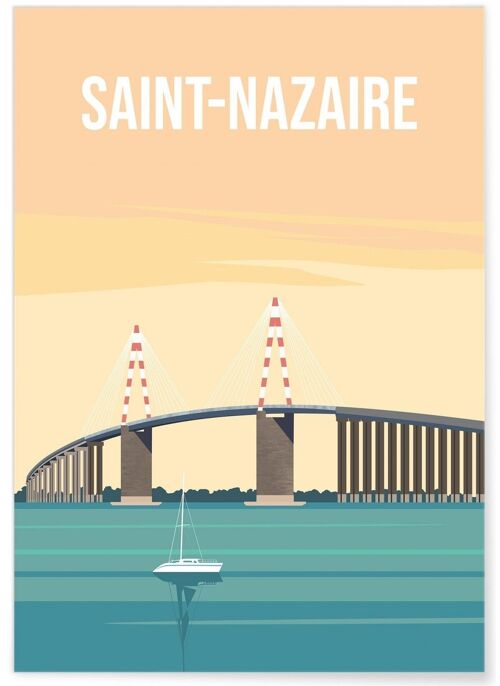 Affiche illustration de la ville de Saint-Nazaire