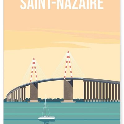 Affiche illustration de la ville de Saint-Nazaire