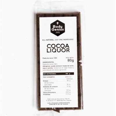 Pure cocoa in tablet - 80g - Only 100% cocoa