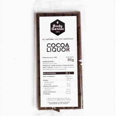 Cacao pur en tablette - 80g - Uniquement 100% cacao