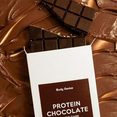Chocolat protéiné sans sucre - 150 g - Saveur noire