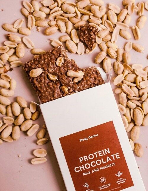Protein chocolate without sugar - 150 g - Flavor With Milk and Peanuts