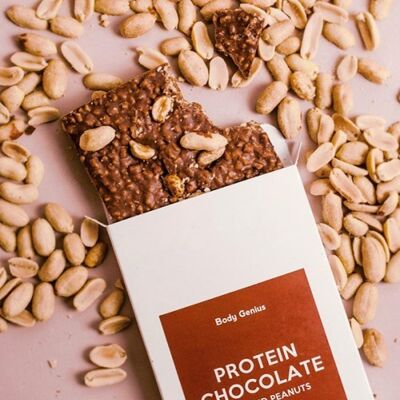 Protein chocolate without sugar - 150 g - Flavor With Milk and Peanuts