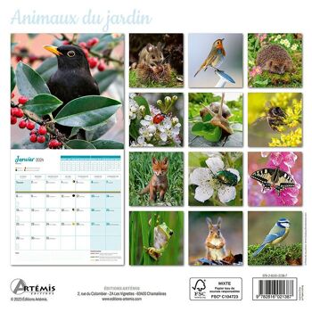 Calendrier 2024 Animaux du jardin (ls) 2