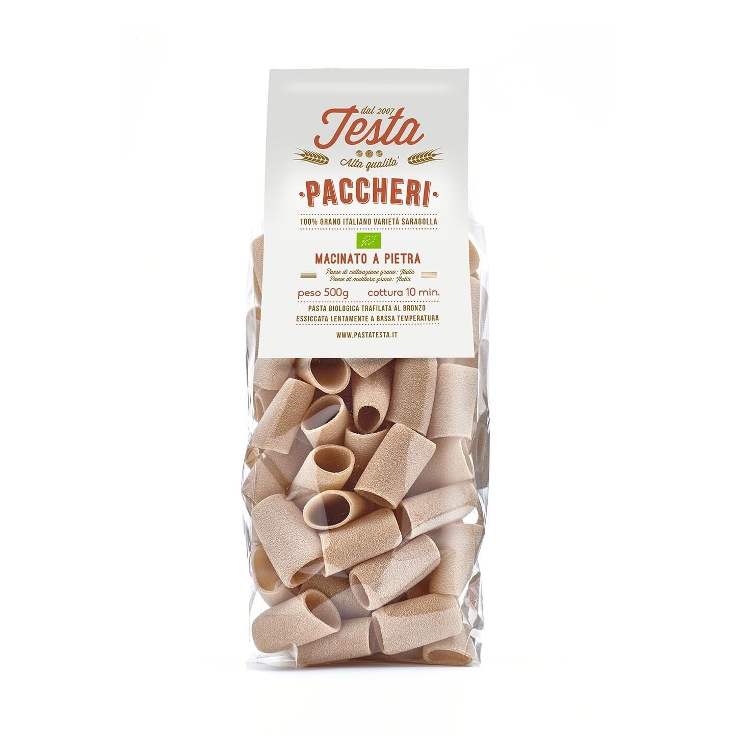 Organic Saragolla wholemeal paccheri