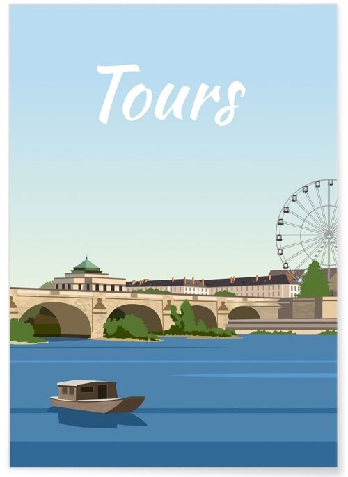 Affiche illustration de la ville de Tours - 5