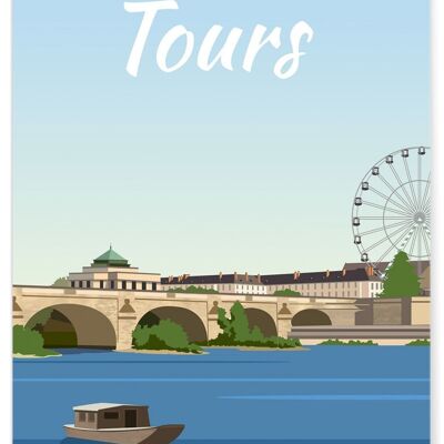Affiche illustration de la ville de Tours - 5