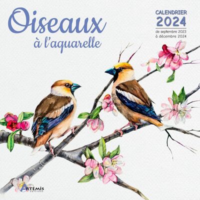 Calendario 2024 Disegno ad acquerello di uccelli (ls)