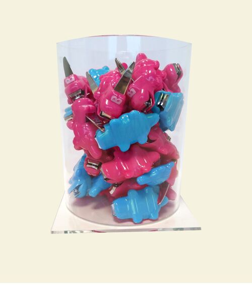 Pot de 40 coupe-ongles Bébé : 20 roses + 20 bleus (SKU: POT40ACR/2084CROCO)