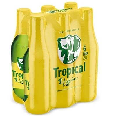 Packung mit 6 Cervezas Tropical Limón - Compañía Cervecera de Canarias 25 cl