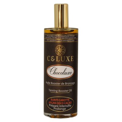 Chocoluxe natural TANNING oil: Tanning activator, accelerator and extender, before and after sun oil, Intense and uniform tan 100 ml.