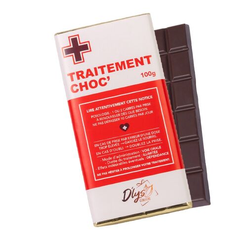 Tablette de chocolat "Traitement Choc" - chocolat noir 72%
