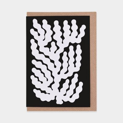 Carte de voeux blanche corail #009