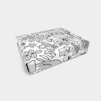 Feuille d'emballage cadeau - Pots monochromes