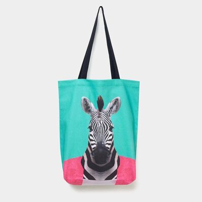 Zebra - Borsa tote con ritratto dello zoo