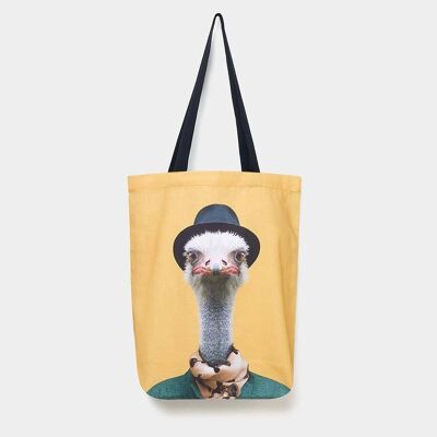 Struzzo - Borsa tote con ritratto dello zoo