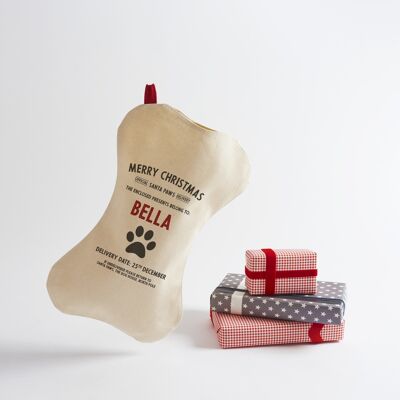 Calza di Natale personalizzata con osso di cane "fai da te".