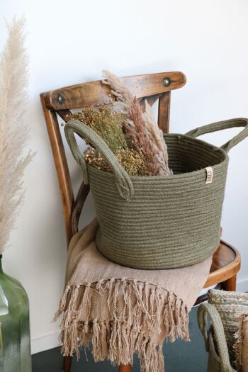 SIZO JUTE Panier de Rangement - Anthracite_S 2