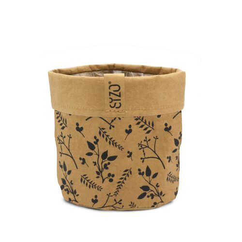SIZO Washable Paper Bag Flower Natural with waterproof biodegradable liner 13 x 13 cm
