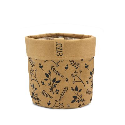 SIZO Washable Paper Bag Flower Natural with waterproof biodegradable liner 13 x 13 cm