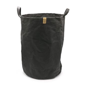 SIZO Panier de rangement en papier lavable Noir Ø35 cm x H 45 cm 2