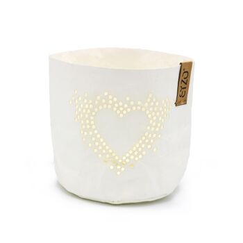 Support lumineux LED SIZO Paper "Coeur" Blanc Ø11 x h. 11 cm 2