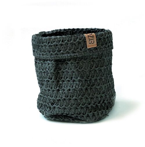 SIZO Knitted Paper Bag Black with waterproof biodegradable liner 20 x 20 cm