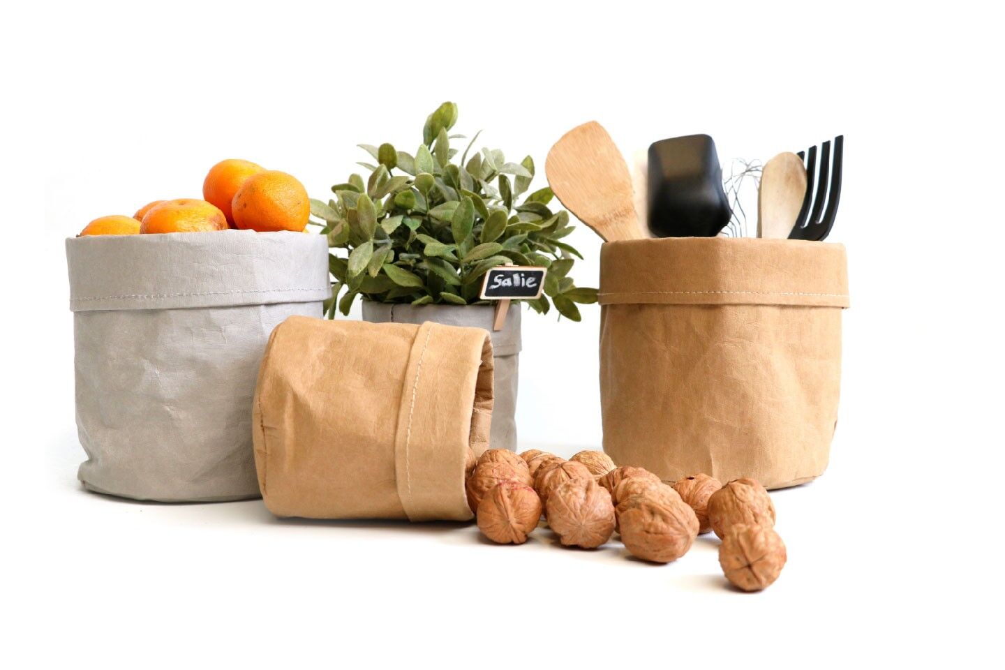 Sacchetto di carta lavabile SIZO Grigio 15 x 15 cm