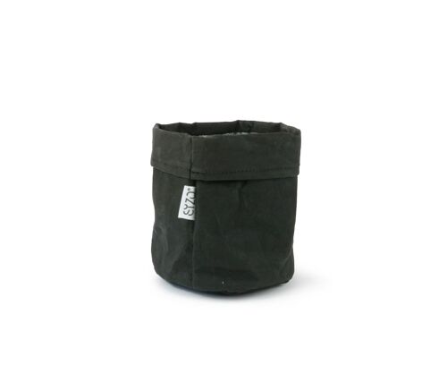 SIZO Washable Paper Bag Black with waterproof biodegradable liner - black, beige, brown, orange 15 x 15 cm