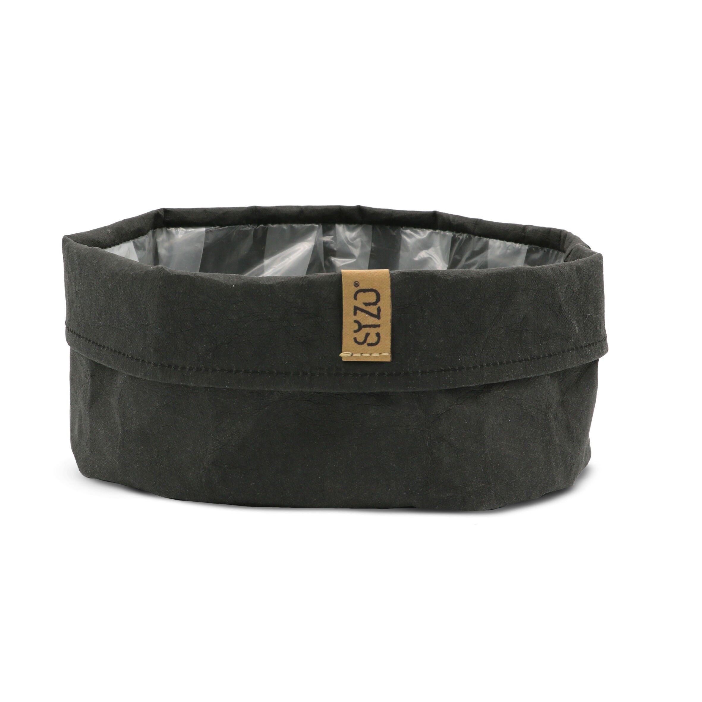 SIZO sacchetto di carta lavabile nero con fodera biodegradabile impermeabile - nero, beige, marrone, arancione Ø25/H10 cm