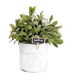 SIZO Sac Papier Lavable Blanc avec doublure imperméable biodégradable blanc 15 x 15 cm