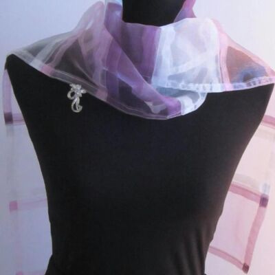 Organza-Schal mit Farbblöcken