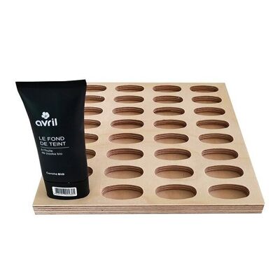 Wooden display for foundation