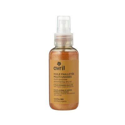 Multi-purpose glitter oil 100ml - Certified organic