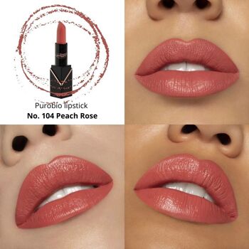 puroBIO Rouge à lèvres semi-mat 104 - Rosa Pesca - pack 5